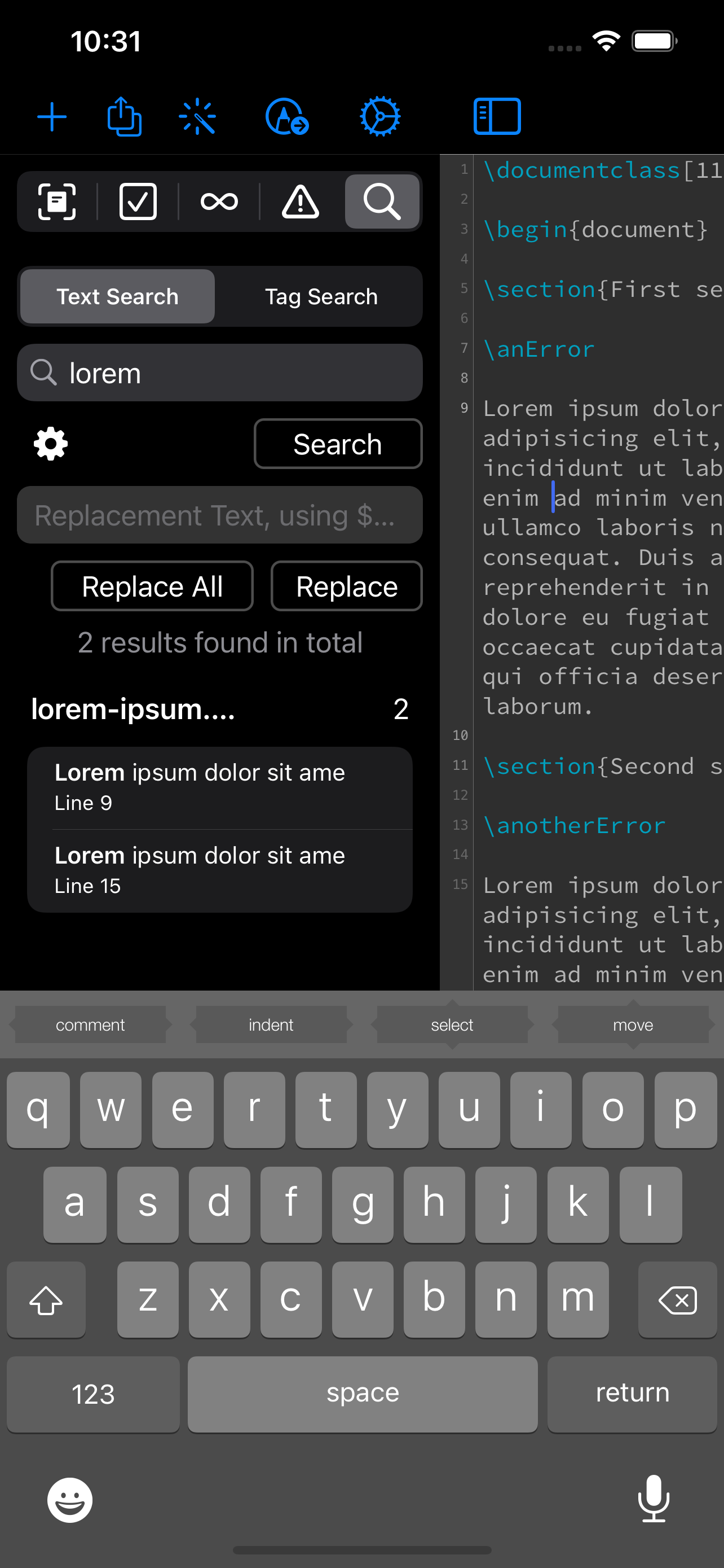 docs/apps/workspace/sidebar/search/text-search_ios_iphone_dark-mode.png